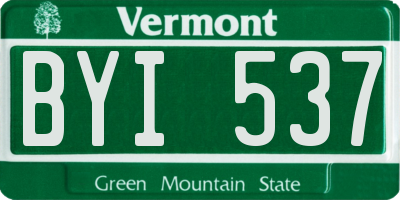 VT license plate BYI537