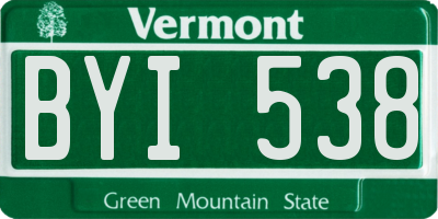 VT license plate BYI538