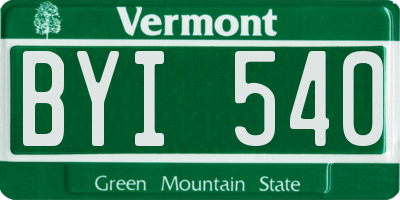 VT license plate BYI540