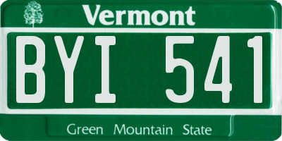VT license plate BYI541