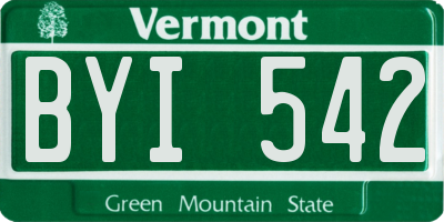 VT license plate BYI542