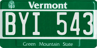 VT license plate BYI543