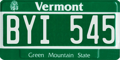 VT license plate BYI545