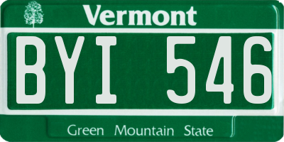 VT license plate BYI546
