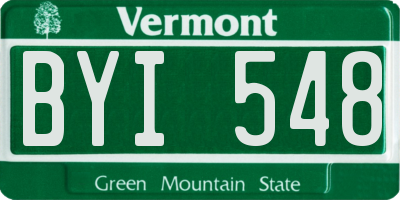 VT license plate BYI548