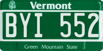 VT license plate BYI552