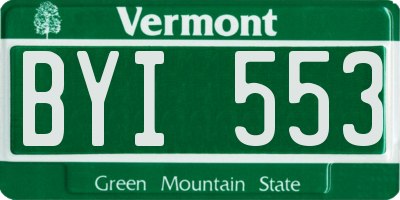 VT license plate BYI553