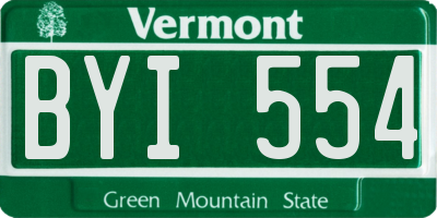 VT license plate BYI554