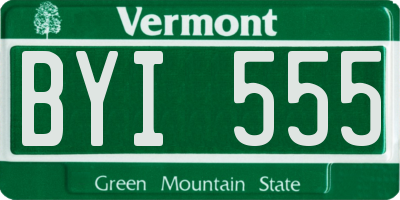 VT license plate BYI555