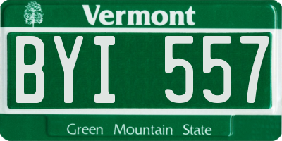 VT license plate BYI557