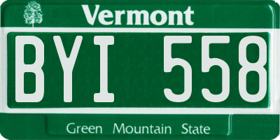VT license plate BYI558