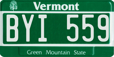 VT license plate BYI559