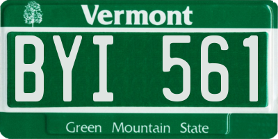 VT license plate BYI561
