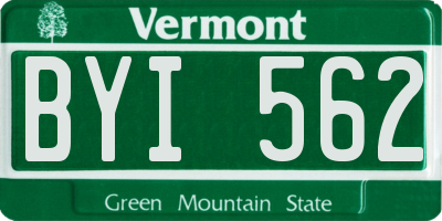 VT license plate BYI562