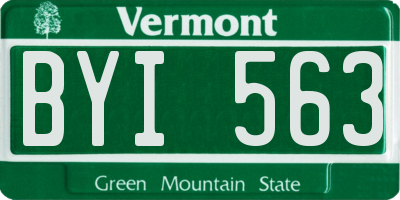 VT license plate BYI563