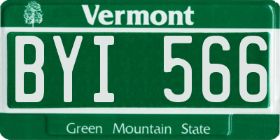 VT license plate BYI566