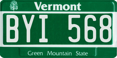 VT license plate BYI568