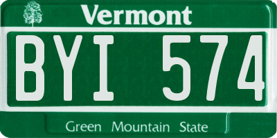 VT license plate BYI574