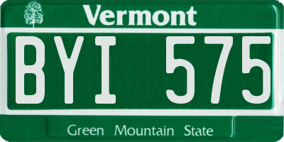 VT license plate BYI575