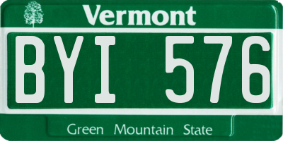 VT license plate BYI576