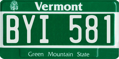 VT license plate BYI581