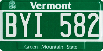 VT license plate BYI582