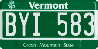 VT license plate BYI583