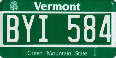 VT license plate BYI584