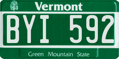 VT license plate BYI592