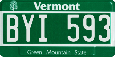 VT license plate BYI593