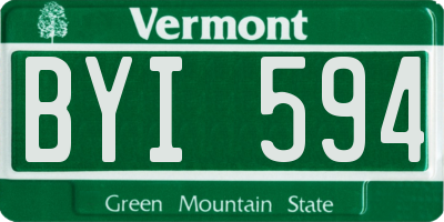 VT license plate BYI594
