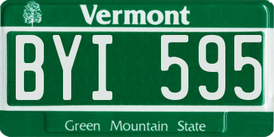 VT license plate BYI595