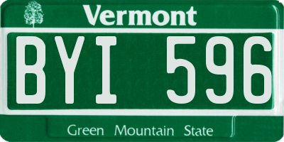 VT license plate BYI596
