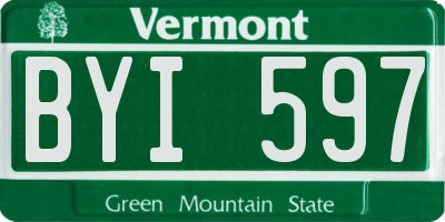 VT license plate BYI597