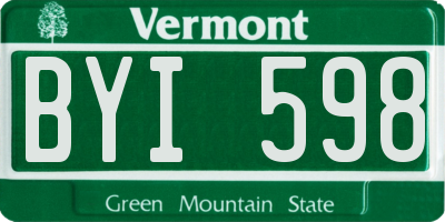 VT license plate BYI598