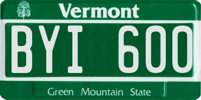 VT license plate BYI600