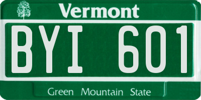 VT license plate BYI601