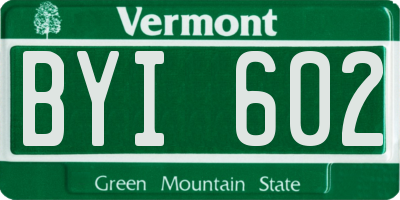 VT license plate BYI602