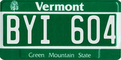 VT license plate BYI604