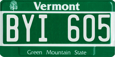 VT license plate BYI605