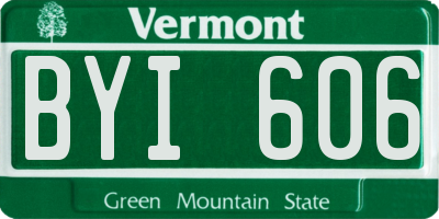 VT license plate BYI606