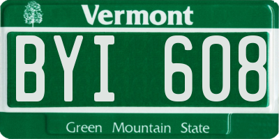 VT license plate BYI608