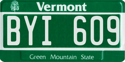 VT license plate BYI609