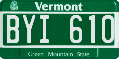 VT license plate BYI610