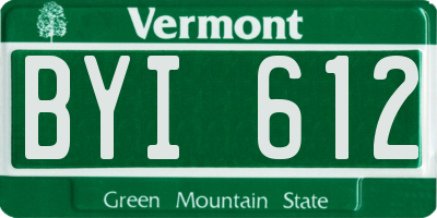 VT license plate BYI612