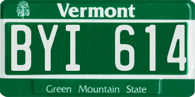 VT license plate BYI614