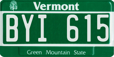 VT license plate BYI615