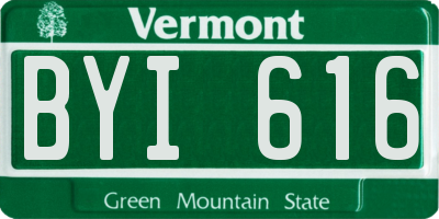 VT license plate BYI616