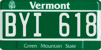 VT license plate BYI618