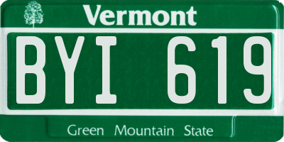 VT license plate BYI619